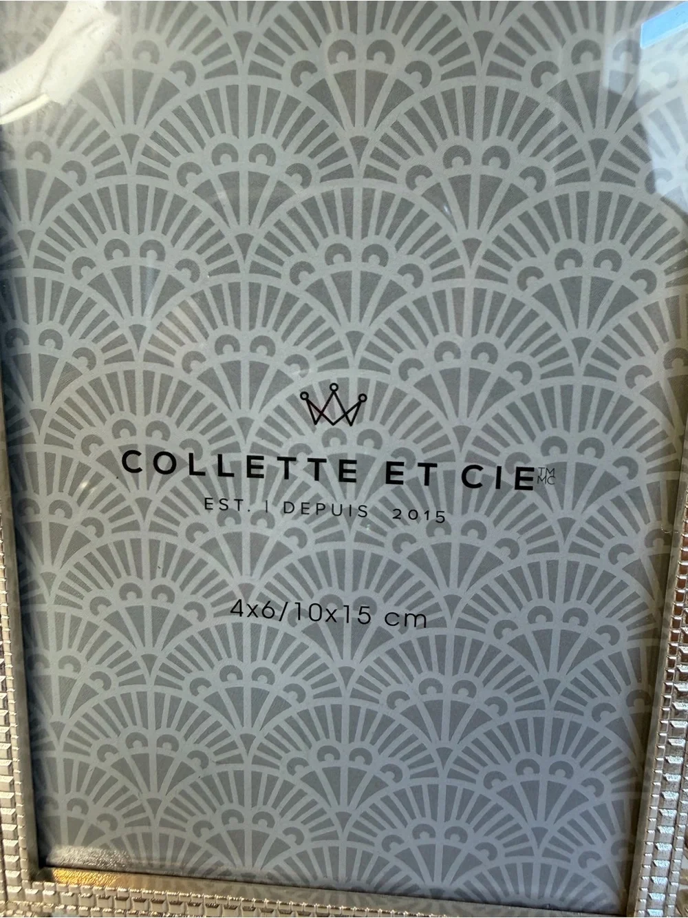 Colette Et Cie Silver Tone Rhinestone Picture Frame 4x6 Art Deco Glam Home Decor - Picture 4 of 8